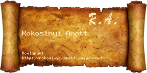 Rokosinyi Anett névjegykártya