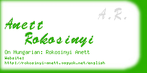 anett rokosinyi business card